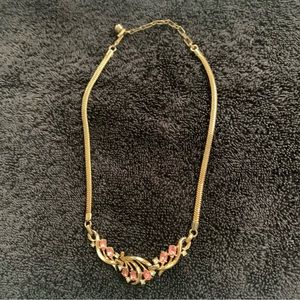 Rare Pink Trafari vintage necklace.